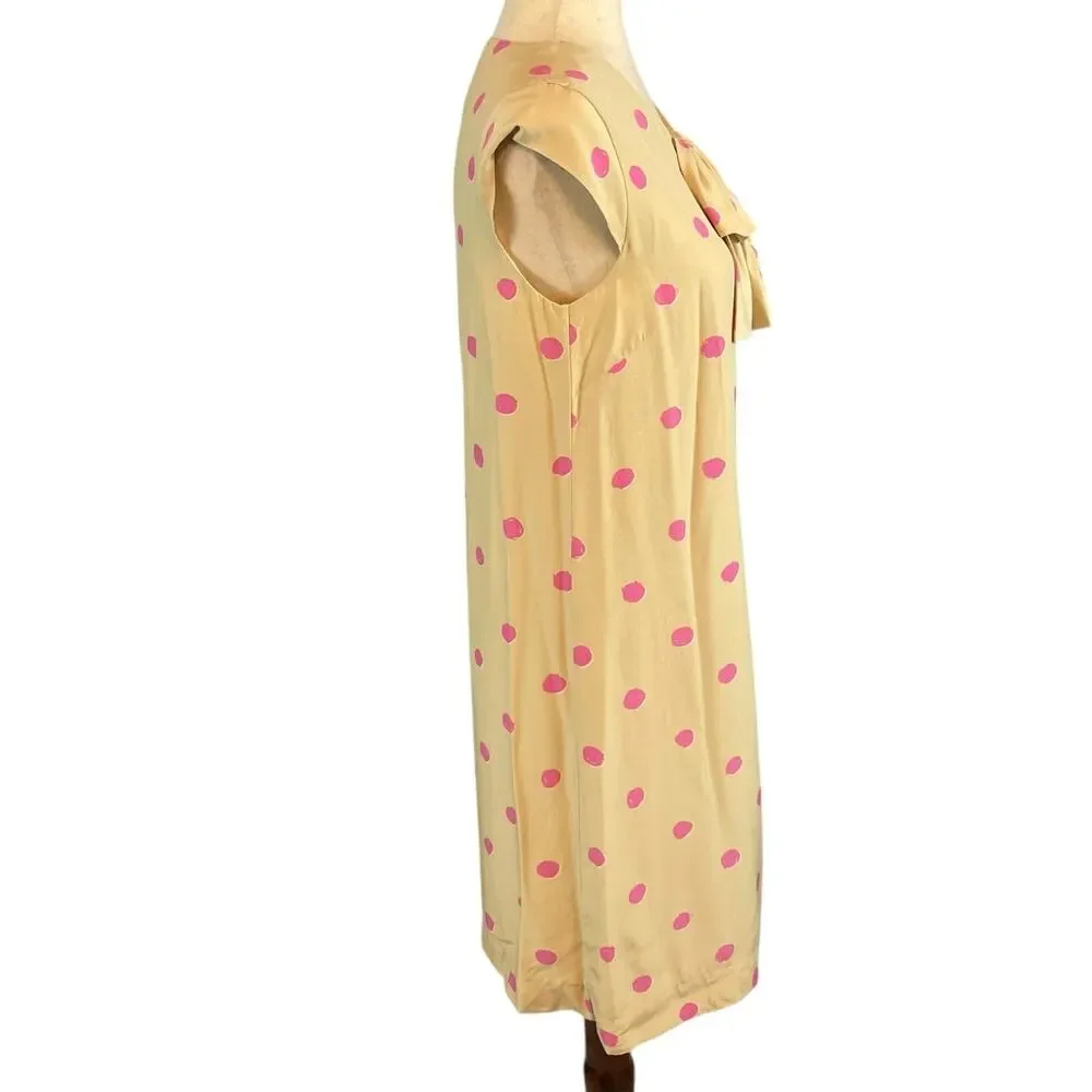 Kate Spade Shawna Polka Dot Sleeveless Shift Dress Silk Blend Cap Sleeves Size 2